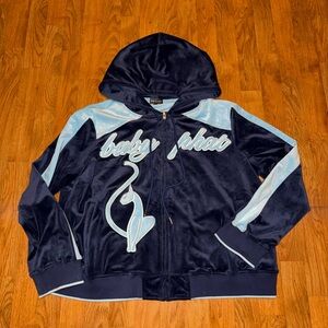 Baby Phat Dark Blue and Light Blue Velour Jacket